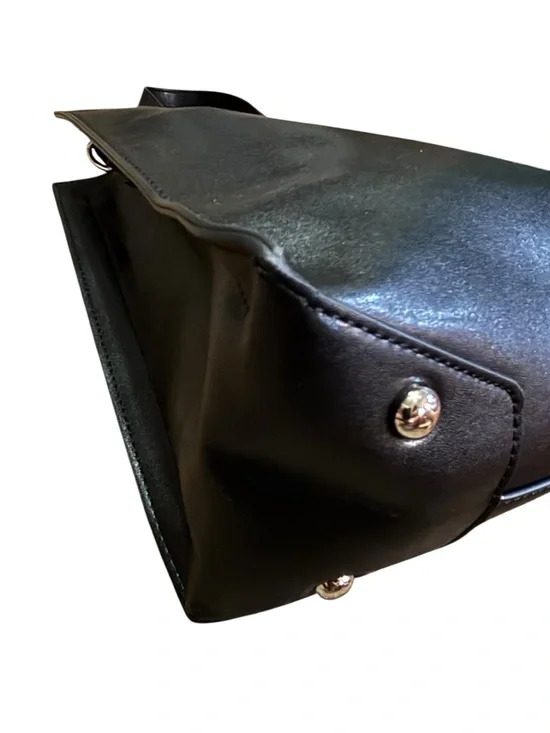 Walasa Black Professional Tote Split Leather Structured Satchel Top Handle Bag - Picture 11 of 16